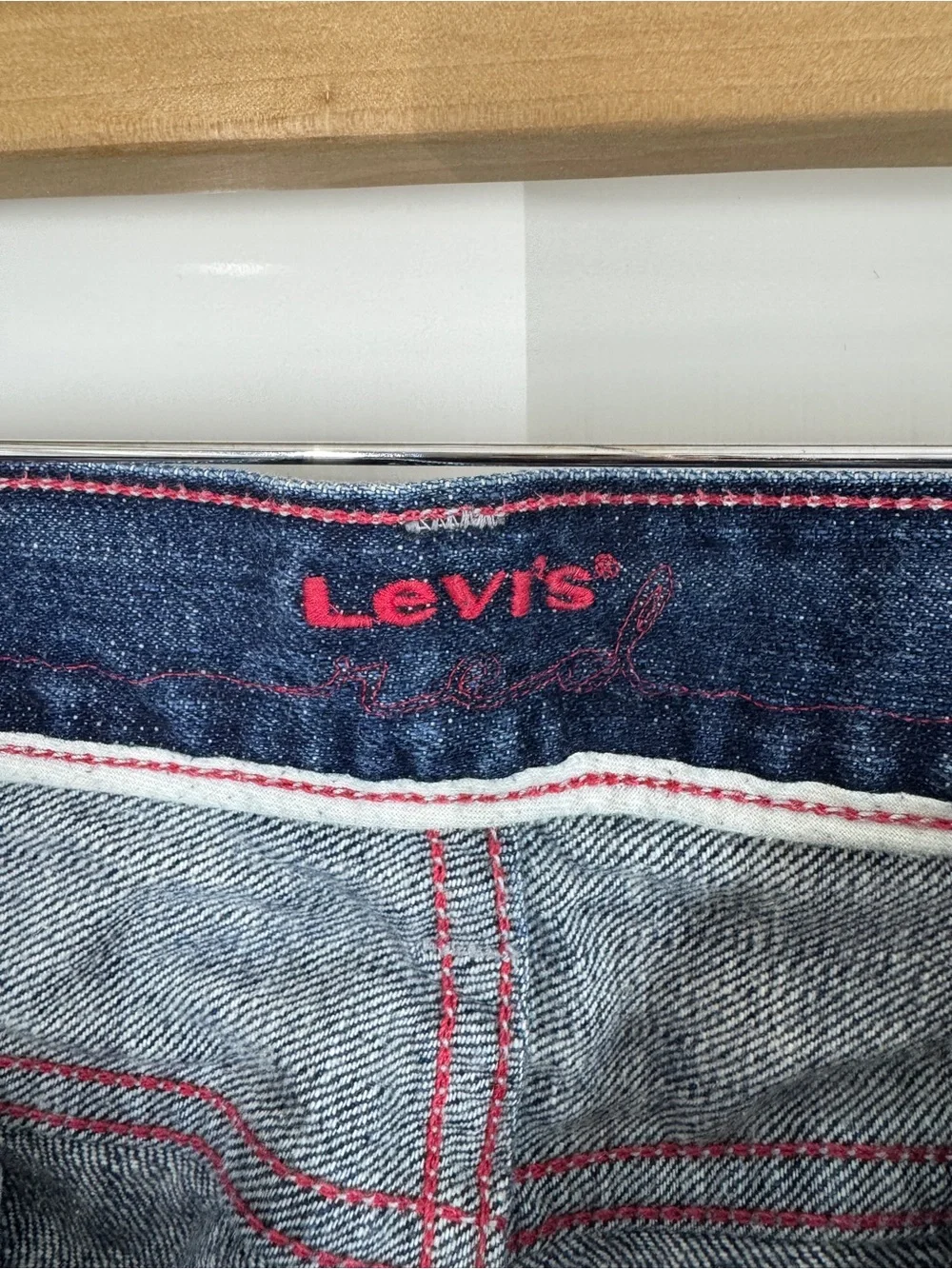 Levi’s Y2K 2000s Mens Bootcut Jeans 34x34 Dark Wash Flap Pocket Western Denim